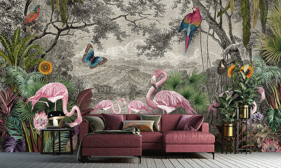 Tapeta Artystyczna   Flamingos 